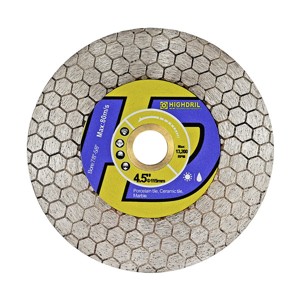 HIGHDRIL Dry Double-Side Diamond Cutting Grinding Blade for Ceramic Tile Marble Dia 4"/ 4.5''/5"