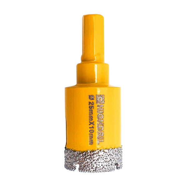 HIGHDRIL Diamond Vacuum Brazed Triangular Shank Drill Bits for Granite Marble Masonry Hard Plastic Glass Ceramic Dia 20-65mm