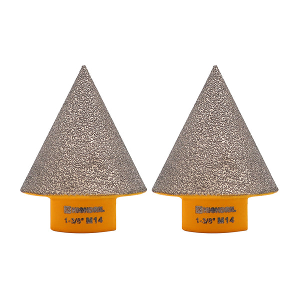 HIGHDRIL Diamond Vacuum Brazed Chamfer Milling Bits with 5/8-11 or M14 Thread for Enlarge Grind Polishing Existing Holes in Tile Porcelain Ceramic 20/35/50/82mm