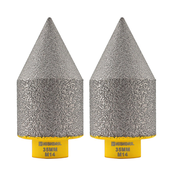 HIGHDRIL Diamond Chamfering Milling Finger Bits 5/8-11 or M14 Thread for Ceramic Porcelain Tile Granite Dia 20/25/35/50mm