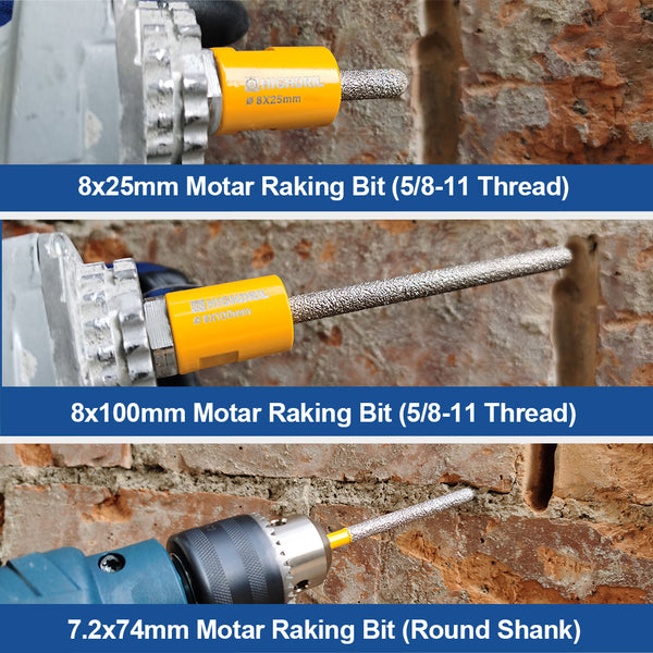 HIGHDRIL 8mm Vacuum Brazed Diamond Milling Bits with 5/8-11 or M14 Thread for Porcelain Ceramic Marble Granite