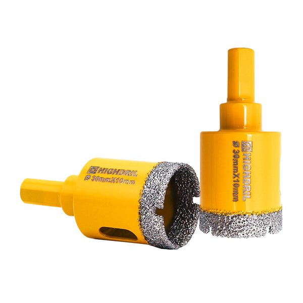 HIGHDRIL Diamond Vacuum Brazed Triangular Shank Drill Bits for Granite Marble Masonry Hard Plastic Glass Ceramic Dia 20-65mm