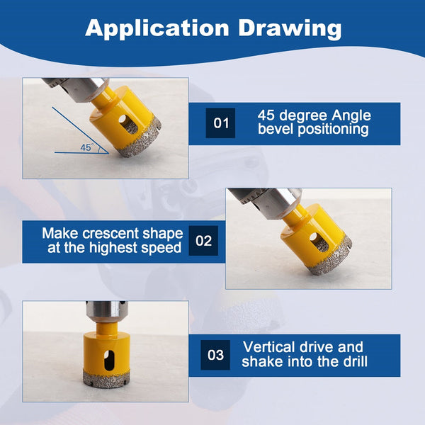 HIGHDRIL Diamond Drill Bits Kit for Drill Core Holes On Granite Marble Masonry 1set/11pcs