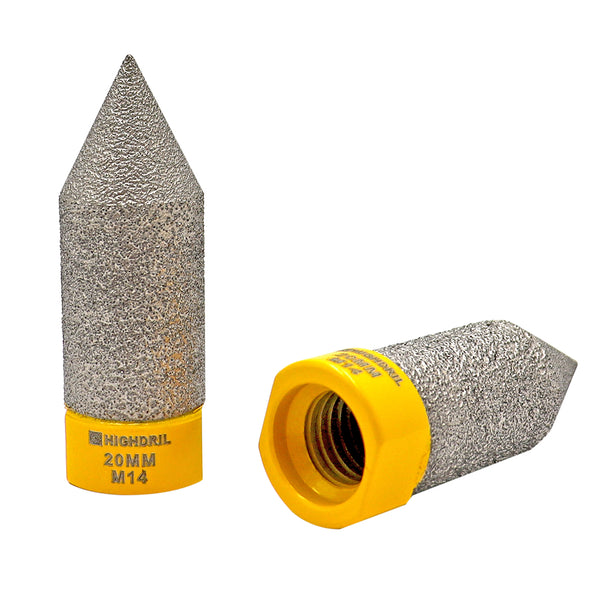 HIGHDRIL Diamond Chamfering Milling Finger Bits 5/8-11 or M14 Thread for Ceramic Porcelain Tile Granite Dia 20/25/35/50mm