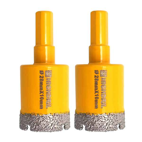 HIGHDRIL Diamond Vacuum Brazed Triangular Shank Drill Bits for Granite Marble Masonry Hard Plastic Glass Ceramic Dia 20-65mm