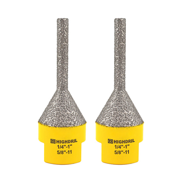 HIGHDRIL Diamond Vacuum Brazed Milling Bits with 5/8-11 or M14 or M10 Thread for Porcelain Ceramic Marble Granite Dia 6-25mm