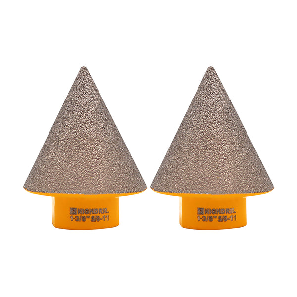 HIGHDRIL Diamond Vacuum Brazed Chamfer Milling Bits with 5/8-11 or M14 Thread for Enlarge Grind Polishing Existing Holes in Tile Porcelain Ceramic 20/35/50/82mm