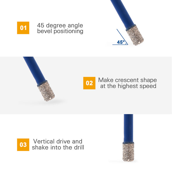 HIGHDRIL Diamond Vacuum Brazed Hexagon Shank Drill Bits for Granite Marble Masonry Hard Plastic Dia 6-38mm
