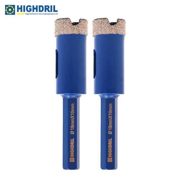 HIGHDRIL Diamond Vacuum Brazed Hexagon Shank Drill Bits for Granite Marble Masonry Hard Plastic Dia 6-38mm