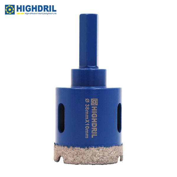 HIGHDRIL Diamond Vacuum Brazed Hexagon Shank Drill Bits for Granite Marble Masonry Hard Plastic Dia 6-38mm