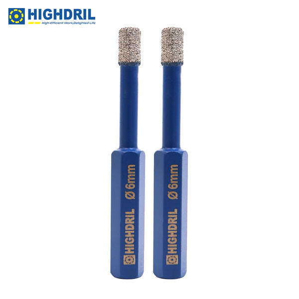 HIGHDRIL Diamond Vacuum Brazed Hexagon Shank Drill Bits for Granite Marble Masonry Hard Plastic Dia 6-38mm