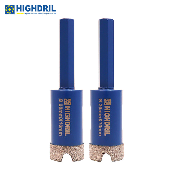 HIGHDRIL Diamond Vacuum Brazed Hexagon Shank Drill Bits for Granite Marble Masonry Hard Plastic Dia 6-38mm