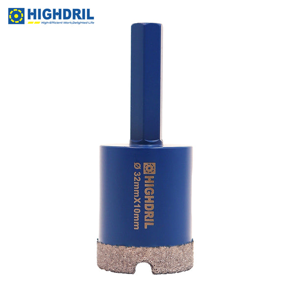 HIGHDRIL Diamond Vacuum Brazed Hexagon Shank Drill Bits for Granite Marble Masonry Hard Plastic Dia 6-38mm