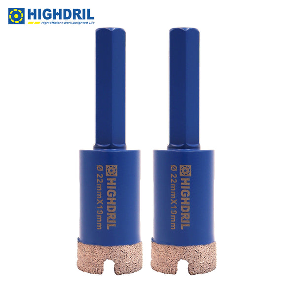 HIGHDRIL Diamond Vacuum Brazed Hexagon Shank Drill Bits for Granite Marble Masonry Hard Plastic Dia 6-38mm