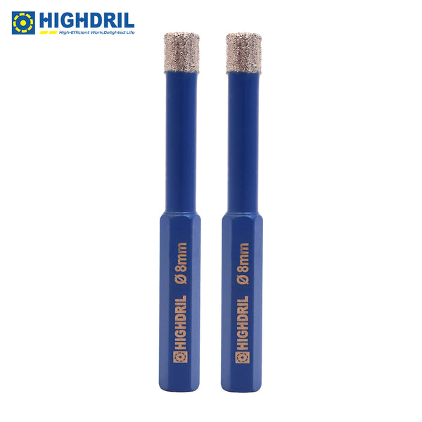 HIGHDRIL Diamond Vacuum Brazed Hexagon Shank Drill Bits for Granite Marble Masonry Hard Plastic Dia 6-38mm