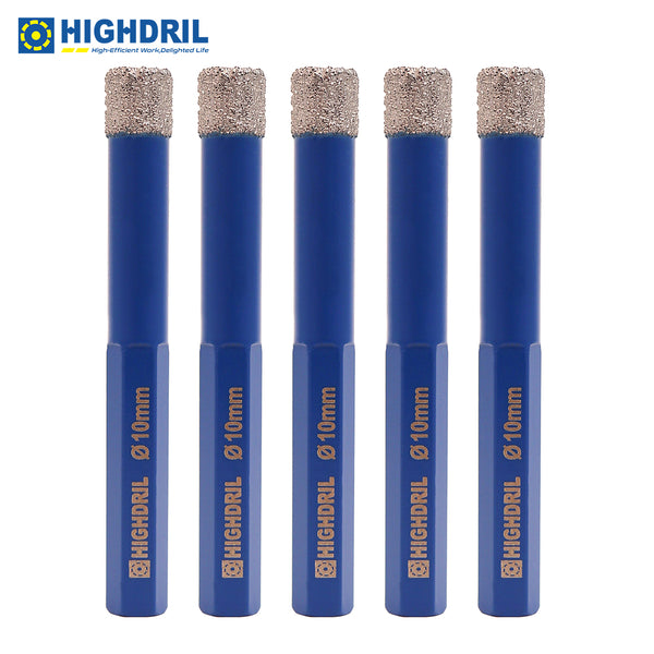 HIGHDRIL Diamond Vacuum Brazed Hexagon Shank Drill Bits for Granite Marble Masonry Hard Plastic Dia 6-38mm