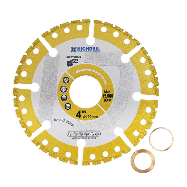 HIGHDRIL Diamond Vacuum Brazing Universal Saw Blade Plating Sand Dry Cutting Disc for Granite Aluminum Masonry Plastic PVC