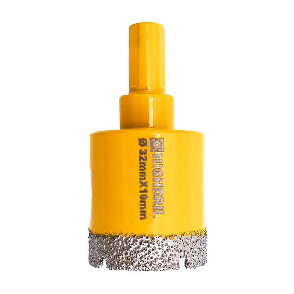 HIGHDRIL Diamond Vacuum Brazed Triangular Shank Drill Bits for Granite Marble Masonry Hard Plastic Glass Ceramic Dia 20-65mm