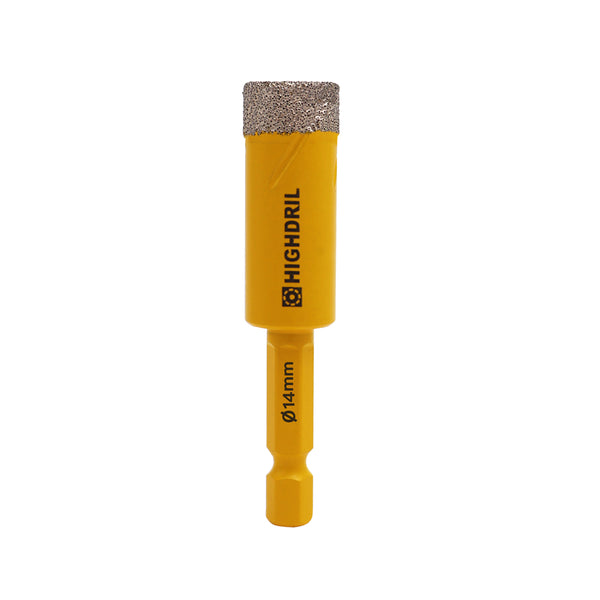 HIGHDRIL Diamond Vacuum Brazed Quick-fit Shank Drill Bits for Granite Marble Masonry Hard Plastic 6/8/10/12/14mm