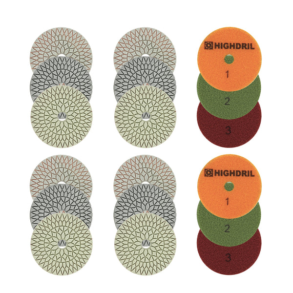 HIGHDRIL Diamond Wet Polishing Pads Resin Bond Sanding Disc Grinding Wheel for Granite Marble Ceramic Artifical Stone Dia100mm