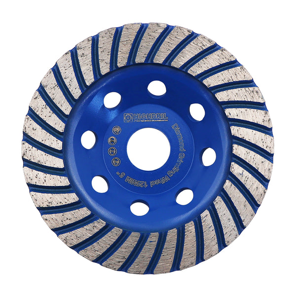 HIGHDRIL Diamond Turbo Hot Sintered Grinding Wheel for Concrete Marble Granite Tile Angle Grinder Polishing Milling Tools 4''/4.5''/5''/7''