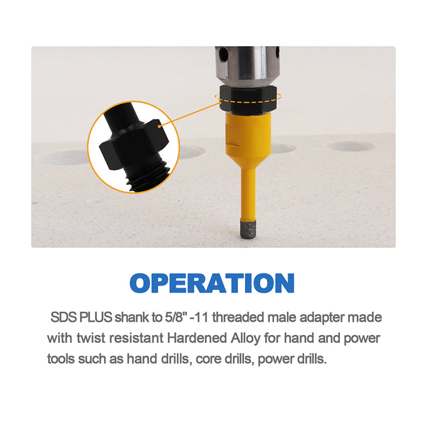 HIGHDRIL Change Thread Converter for M14 or 5/8-11 to SDS Diamond Core Bits