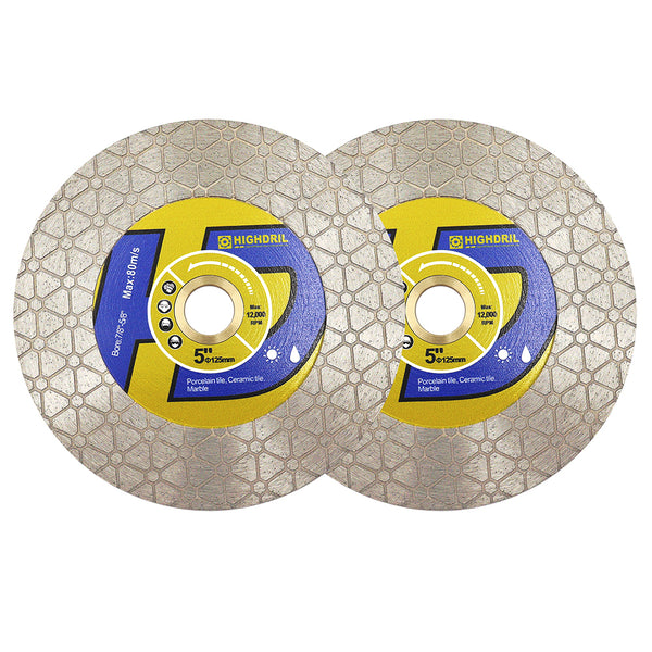 HIGHDRIL Diamond Cutting and Grinding Disc Triangular Double-sided 1/2/3/5pcs 115/125mm Marble Stone Tile Ceramic  Saw Blade