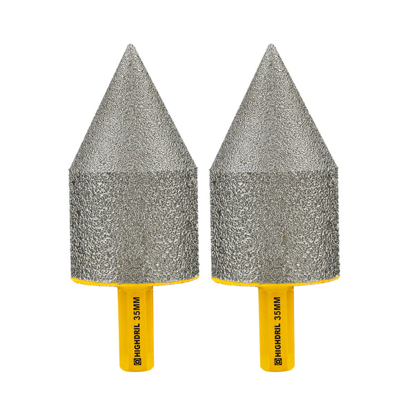 HIGHDRIL Diamond Chamfering Milling Finger Bits 1/2pcs 20/25/35mm Marble Granite Porcelain Tile Ceramic Hole Saw with Hex Shank