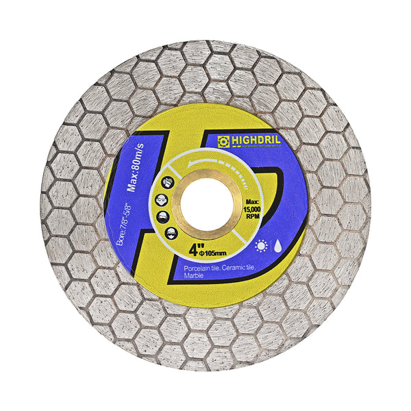 HIGHDRIL Dry Double-Side Diamond Cutting Grinding Blade for Ceramic Tile Marble Dia 4"/ 4.5''/5"