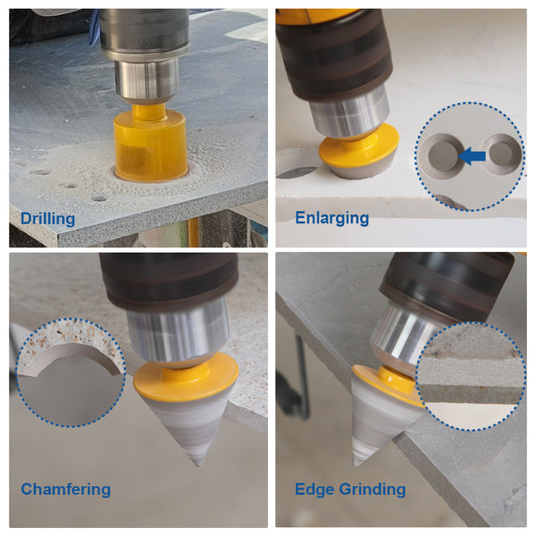 HIGHDRIL Diamond Core Bits Triangle Shanks 3pcs/set 20/25mm Drill Bits+Chamfer Bit for Granite Marble Ceramic Hole Saw