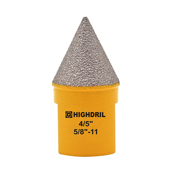 HIGHDRIL Diamond Vacuum Brazed Chamfer Milling Bits with 5/8-11 or M14 Thread for Enlarge Grind Polishing Existing Holes in Tile Porcelain Ceramic 20/35/50/82mm