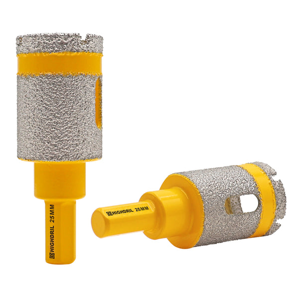 HIGHDRIL Diamond Drilling Milling Bit 1pc or 2pcs 20/25mm Porcelain Ceramic Marble Granite Hole Saw Triangular Handle