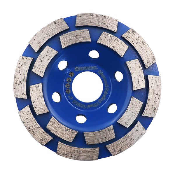 HIGHDRIL Diamond Sintered Double Row Grinding Wheel for Concrete Marble Granite Tile Dry or Wet Polishing Milling Tools 4''/4.5''/5''/7''