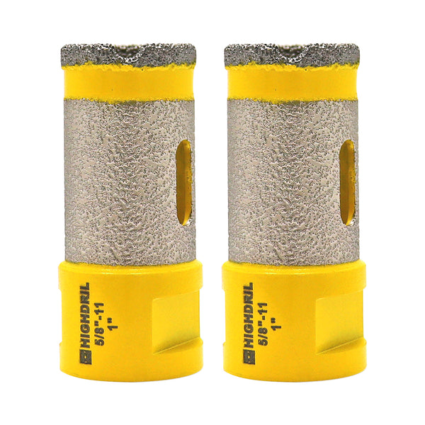 HIGHDRIL Diamond Drilling Milling Bit Vacuum Brazing 1pc or 2pcs Dia 20/25/35/50/75mm Porcelain Granite Marble Hole Saw 5/8"-11 Thread