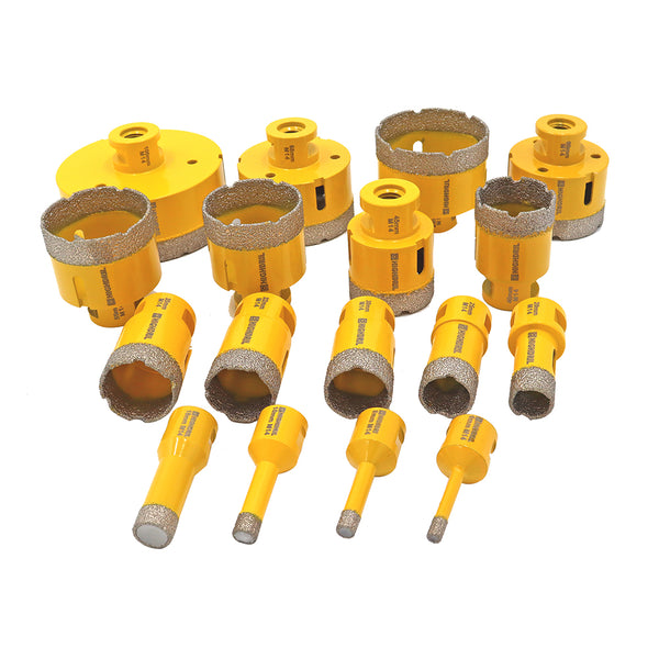 HIGHDRIL Diamond Vacuum Brazed U-groove Tooth Shape Drilling Bits with M14 Thread for Ceramic Granite Marble Stone Concrete Dia 6-125mm