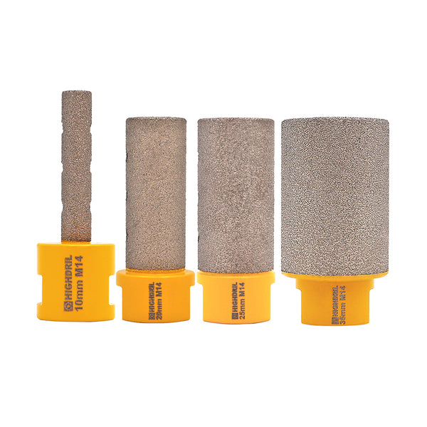 HIGHDRIL Vacuum Brazed Diamond Milling Bits with 5/8-11 or M14 Thread for Porcelain Ceramic Marble Granite 10/20/25/30/35mm