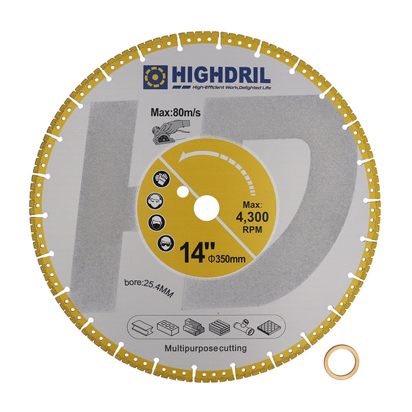 HIGHDRIL Diamond Vacuum Brazing Universal Saw Blade Plating Sand Dry Cutting Disc for Granite Aluminum Masonry Plastic PVC