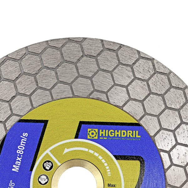 HIGHDRIL Dry Double-Side Diamond Cutting Grinding Blade for Ceramic Tile Marble Dia 4"/ 4.5''/5"