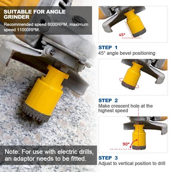 HIGHDRIL Diamond Drill Bit 1pc 20/25/30/32/35/50/68/110MM Granite Marble Ceramic Tile Vacuum Brazed Hole Saw M14 Thread