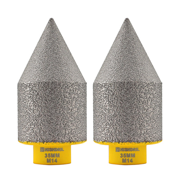 HIGHDRIL Diamond Chamfering Milling Finger Bits 5/8-11 or M14 Thread for Ceramic Porcelain Tile Granite Dia 20/25/35/50mm