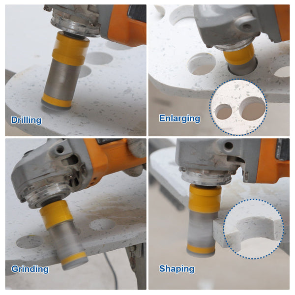 HIGHDRIL Diamond Drilling Milling Bit Vacuum Brazing 1pc or 2pcs Dia 20/25/35/50/68mm Granite Marble Porcelain Hole Saw M14 Thread