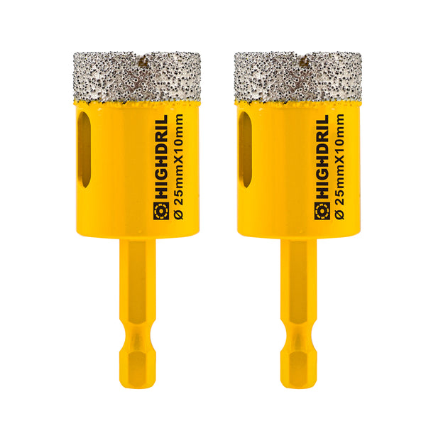 HIGHDRIL Diamond Drill Core Bits 1/2pcs 20/25mm Hole Saw for Ceramic Tile Granite Marble Hole Saw Quick-fit Shank