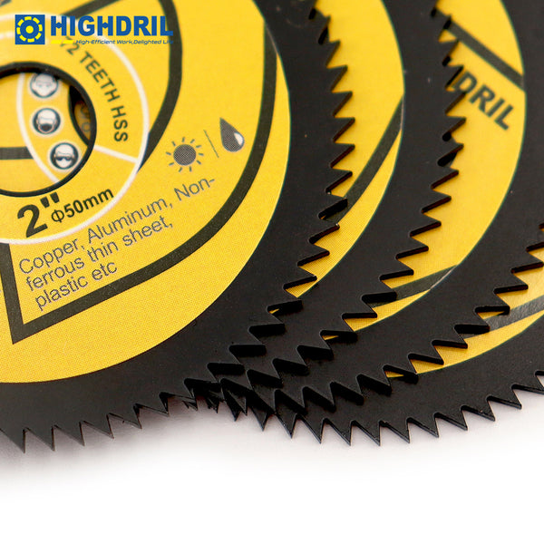 HIGHDRIL High Speed Metal Saw Blades Dia 2"/50mm for Soft Metal Copper Aluminium Wood Plastic Cutting Disc