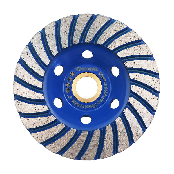 HIGHDRIL Diamond Turbo Hot Sintered Grinding Wheel for Concrete Marble Granite Tile Angle Grinder Polishing Milling Tools 4''/4.5''/5''/7''