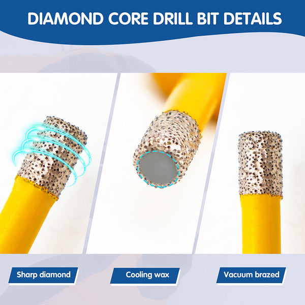 HIGHDRIL Diamond Vacuum Brazed U-groove Tooth Shape Drilling Bits with M14 Thread for Ceramic Granite Marble Stone Concrete Dia 6-125mm