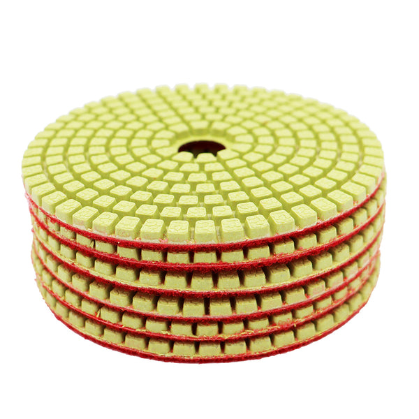 HIGHDRIL Wet Diamond Polishing Pads for Granite Marble Ceramic Dia 4 inch/100mm 6pcs/set