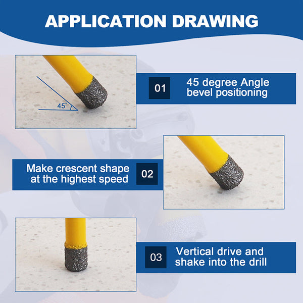 HIGHDRIL Diamond Vacuum Brazed Drilling Bits with 5/8-11 thread for Porcelain Tile Granite Marble Dia 6-152mm