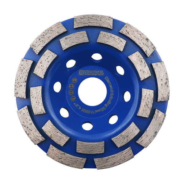 HIGHDRIL Diamond Sintered Double Row Grinding Wheel for Concrete Marble Granite Tile Dry or Wet Polishing Milling Tools 4''/4.5''/5''/7''