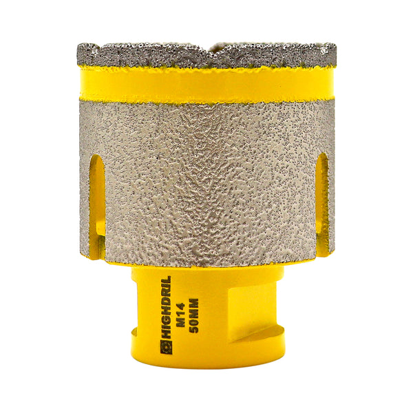 HIGHDRIL Diamond Drilling Milling Bit Vacuum Brazing 1pc or 2pcs Dia 20/25/35/50/68mm Granite Marble Porcelain Hole Saw M14 Thread