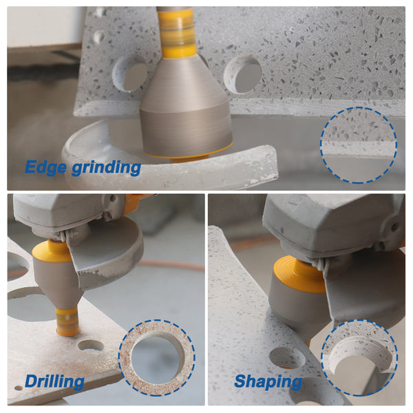 HIGHDRIL Diamond Drilling Chamfering Milling Bit 1/2pcs 10-35/25-50mm Ceramic Tile Marble Porcelain Hole Saw M14 or 5/8-11